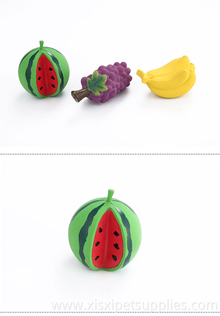 fruit shape latex squeaky pet dog toy